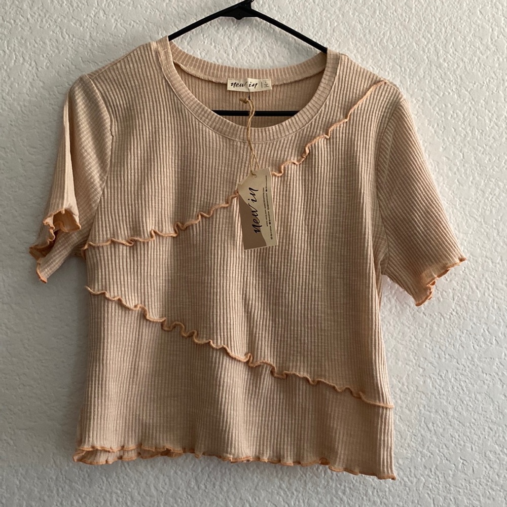 NWT Piper and Scoot New In Lettuce Hem Crop Top Size Large